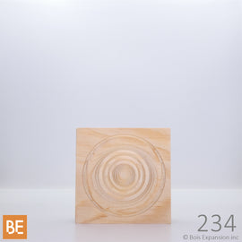 Rosette en bois - MLR234 Cercles - 7/8 x 2-3/4 - Pin blanc sélect | Wood corner block - MLR234 Circles - 7/8 x 2/34 - Select white pine