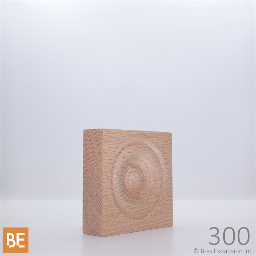 Rosette en bois - MLR300 Cercles - 7/8 x 3 - Chêne rouge | Wood corner block - MLR300 Circles - 7/8 x 3 - Red oak