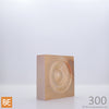 Rosette en bois - MLR300 Cercles - 7/8 x 3 - Pin blanc noueux | Wood corner block - MLR300 Circles - 7/8 x 3 - Knotty white pine