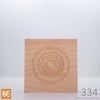Rosette en bois - MLR334 Cercles - 7/8 x 3-3/4 - Chêne rouge | Wood corner block - MLR334 Circles - 7/8 x 3-3/4 - Red oak