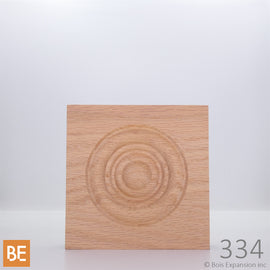 Rosette en bois - MLR334 Cercles - 7/8 x 3-3/4 - Chêne rouge | Wood corner block - MLR334 Circles - 7/8 x 3-3/4 - Red oak