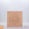 Rosette en bois - MLR334 Cercles - 7/8 x 3-3/4 - Chêne rouge | Wood corner block - MLR334 Circles - 7/8 x 3-3/4 - Red oak