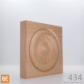 Rosette en bois - MLR434 Cercles - 7/8 x 4-3/4 - Chêne rouge | Wood corner block - MLR434 Circles - 7/8 x 4-3/4 - Red oak