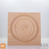 Rosette en bois - MLR434 Cercles - 7/8 x 4-3/4 - Chêne rouge | Wood corner block - MLR434 Circles - 7/8 x 4-3/4 - Red oak