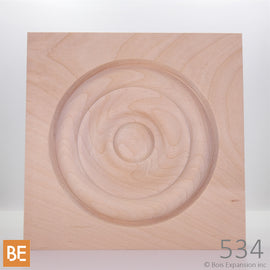 Rosette en bois - MLR534 Cercles - 7/8 x 5-3/4 - Merisier | Wood corner block - MLR534 Circles - 7/8 x 5-3/4 - Yellow birch