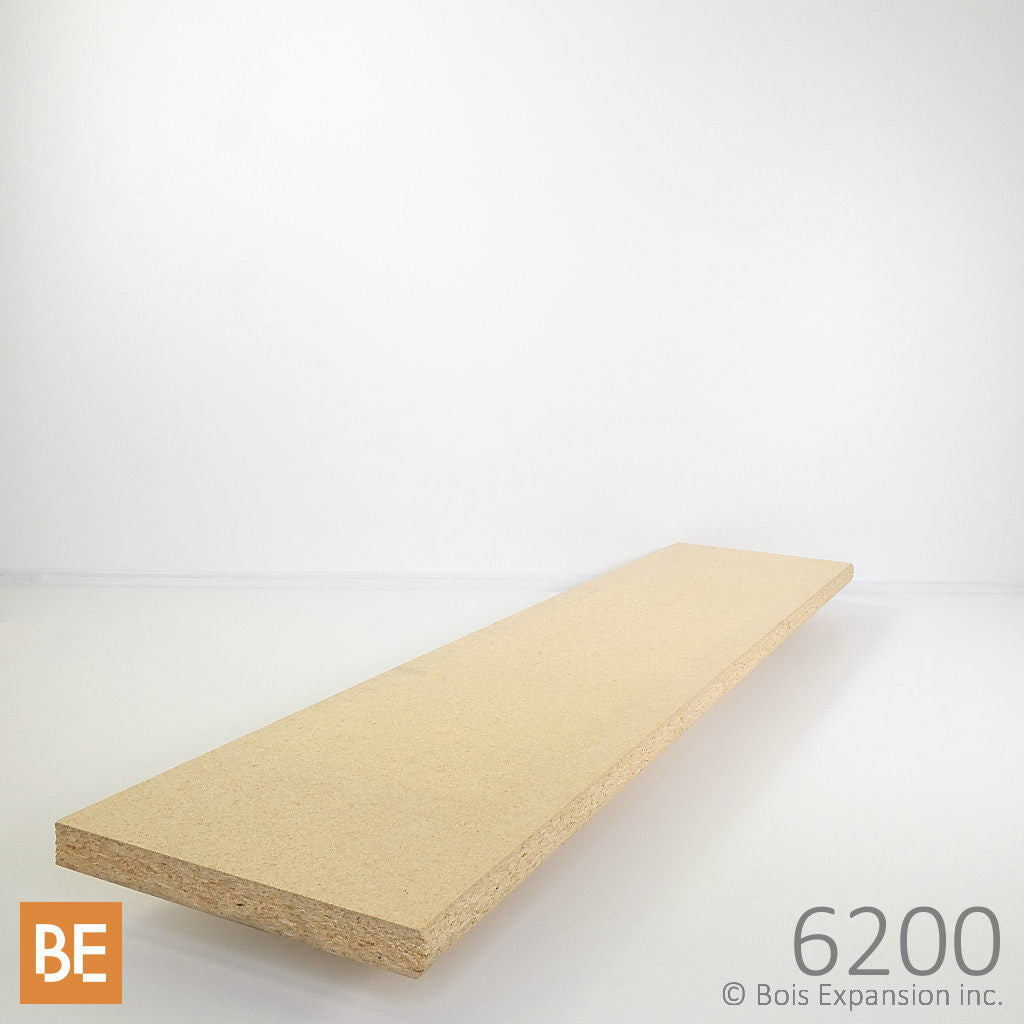 Marche en particules de bois - 6200 Nez arrondi - 1-1/8 x 10-1/2 - Bois aggloméré brut | Presswood stair tread - 6200 Rounded bullnose - 1-1/8 x 10-1/2 - Unfinished