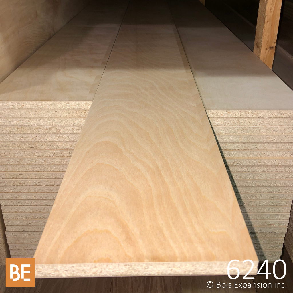 Contremarche en particules avec placage - 6240PL - 11/16 x 7-7/8 - Merisier | Presswood stair riser - 6240PL - 11/16 x 7-7/8 - Yellow birch veneer