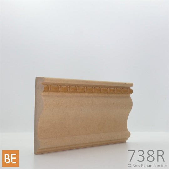 Cimaise en fibre de bois - 738R Chapelet - 5/8" x 3-1/4" - MDF embossé