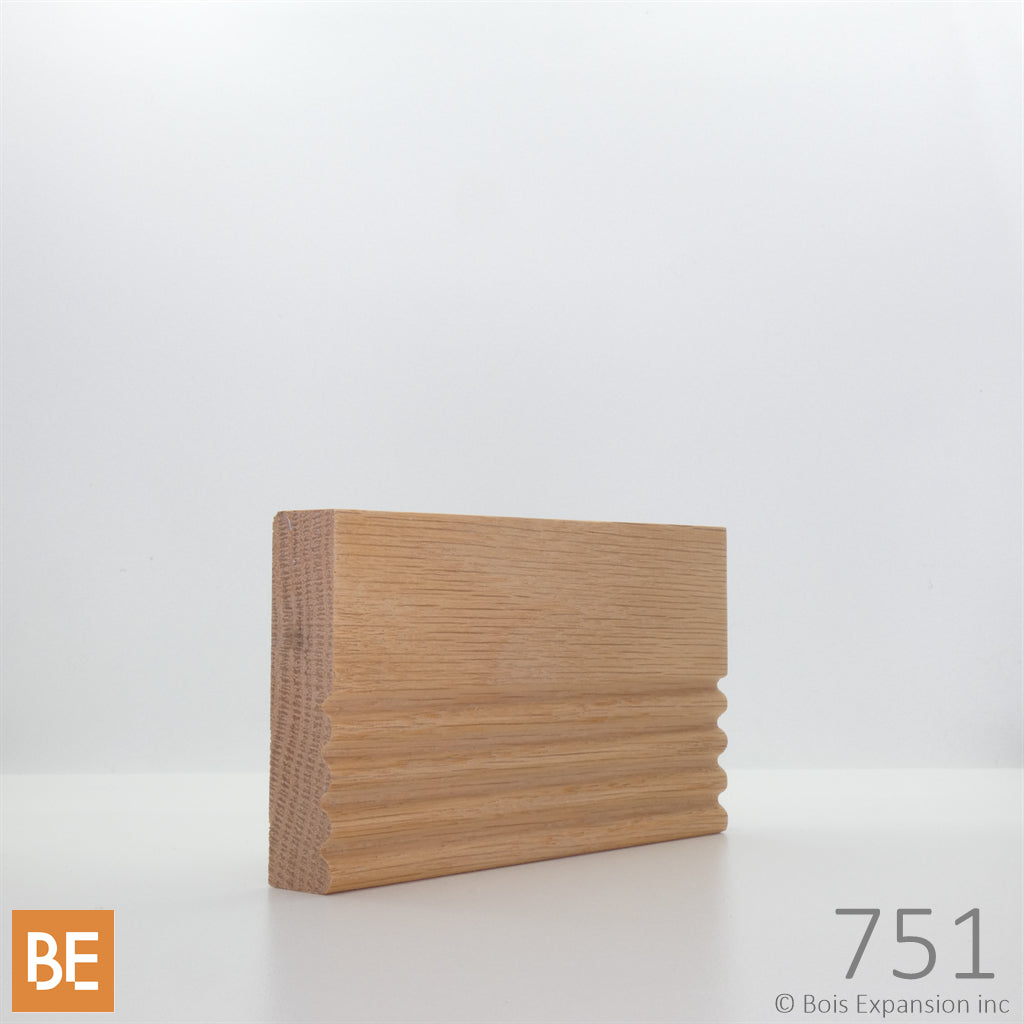Cache-lumière en bois - 751 Rainures- 3/4 x 3 - Chêne rouge | Wood light moulding - 751 Grooves - 3/4 x 3 - Red oak
