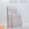 Cadrage et plinthe en bois - 8031 et 8234 - Pin blanc jointé avec apprêt | Wood casing and baseboard - 8031 and 8234 - Primed jointed white pine