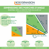 Dimensions des marches d'angle - ESC6225 - Vers la droite - Pour escalier 54" | Angled stair treads dimensions - ESC6225 - Right hand - For a 54" staircase