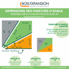 Dimensions des marches d'angle - ESC6225 - Vers la gauche - Pour escalier 42" | Angled stair treads dimensions - ESC6225 - Left hand - For a 42" staircase