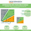 Dimensions des marches d'angle - ESC6225 - Vers la gauche - Pour escalier 48" | Angled stair treads dimensions - ESC6225 - Left hand - For a 48" staircase