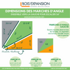 Dimensions des marches d'angle - ESC6225 - Vers la gauche - Pour escalier 54" | Angled stair treads dimensions - ESC6225 - Left hand - For a 54" staircase