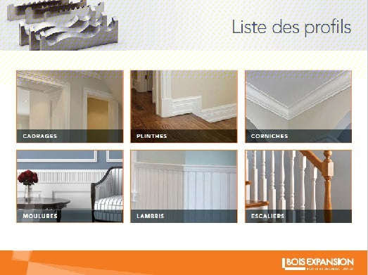 Catalogue de profils de moulures
