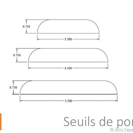 Seuil de porte en bois - Seuil 2 - 3/4 x 4-1/2 - 36 - Dessin | Door step - Seuil 2 - 3/4 x 4-1/2 x 36 - Drawing