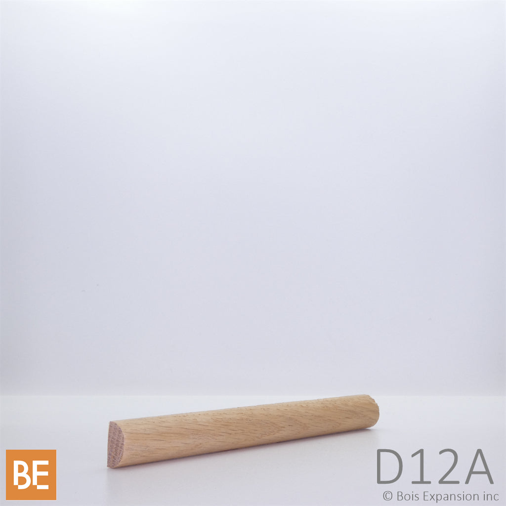 Demi-rond en bois - D12A - 3/8 x 5/8 - Chêne rouge | Wood half round - D12A - 3/8 x 5/8 - Red oak