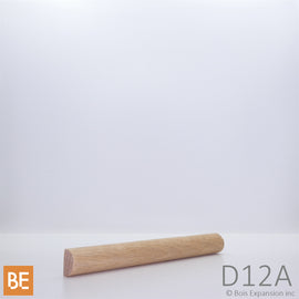 Demi-rond en bois - D12A - 3/8 x 5/8 - Chêne rouge | Wood half round - D12A - 3/8 x 5/8 - Red oak