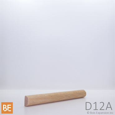Demi-rond en bois - D12A - 3/8 x 5/8 - Chêne rouge | Wood half round - D12A - 3/8 x 5/8 - Red oak