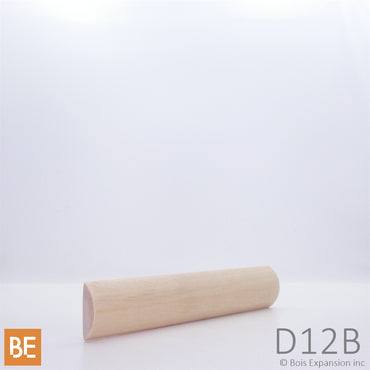 Demi-rond en bois - D12B - 3/8 x 1-1/8 - Merisier | Wood half round - D12B - 3/8 x 1-1/8 - Yellow birch