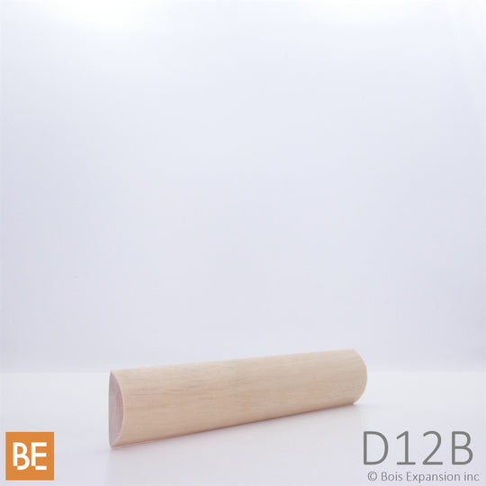 Demi-rond en bois - D12B - 3/8" x 1-1/8"