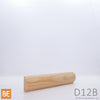 Demi-rond en bois - D12B - 3/8 x 1-1/8 - Pin rouge sélect | Wood half round - D12B - 3/8 x 1-1/8 - Select red pine