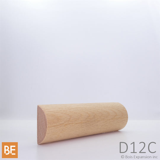 Demi-rond en bois - D12C - 3/4" x 1-3/4"