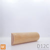 Demi-rond en bois - D12C - 3/4 x 1-3/4 - Chêne rouge | Wood half-round - D12C - 3/4 x 1-3/4 - Red oak