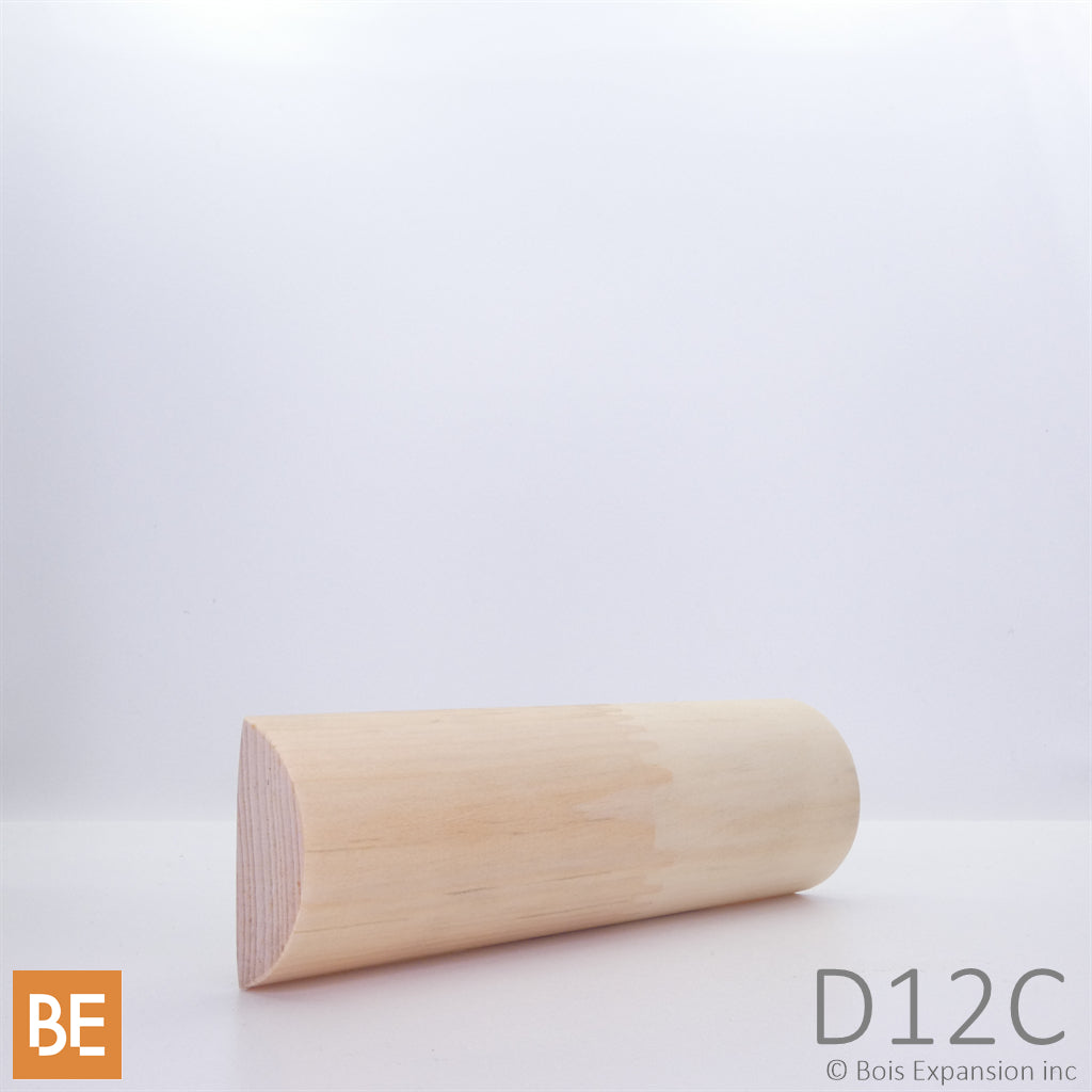 Demi-rond en bois 3/4 x 1-3/4 | Moulure D12C – Bois Expansion