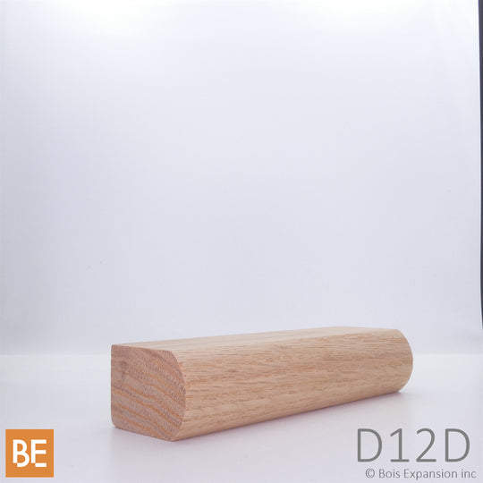 Demi-rond en bois - D12D - 1-1/4" x 1-3/4"