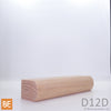Demi-rond en bois - D12D - 1-1/4 x 1-3/4 - Chêne rouge | Wood half round - D12D - 1-1/4 x 1-3/4 - Red oak