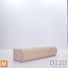 Demi-rond en bois - D12D - 1-1/4 x 1-3/4 - Érable | Wood half round - D12D - 1-1/4 x 1-3/4 - Maple