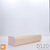 Demi-rond en bois - D12D - 1-1/4 x 1-3/4 - Pin blanc jointé | Wood half round - D12D - 1-1/4 x 1-3/4 - Jointed white pine