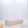 Demi-rond en bois - D12D - 1-1/4 x 1-3/4 - Pin blanc select | Wood half round - D12D - 1-1/4 x 1-3/4 - Select white pine