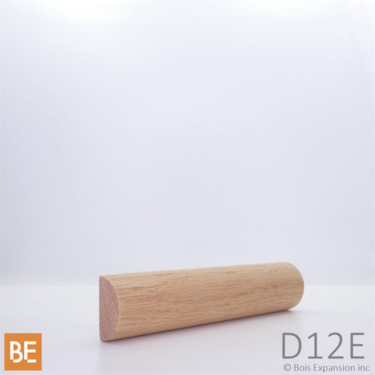 Demi-rond en bois - D12E - 5/8" x 1-1/4"