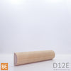 Demi-rond en bois - D12E - 5/8 x 1-1/4 - Merisier | Wood half round - D12E - 5/8 x 1-1/4 - Yellow birch