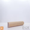 Demi-rond en bois - D12E - 5/8 x 1-1/4 - Merisier | Wood half round - D12E - 5/8 x 1-1/4 - Yellow birch