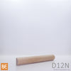 Demi-rond en bois - D12N - 3/8 x 3/4 - Merisier | Wood half round - D12N - 3/8 x 3/4 - Yellow birch