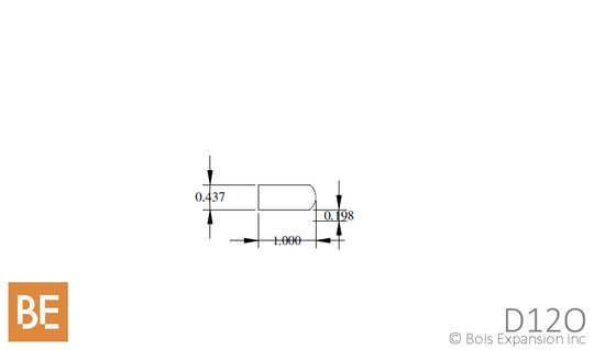 Demi-rond en bois - D12O - 7/16" x 1"