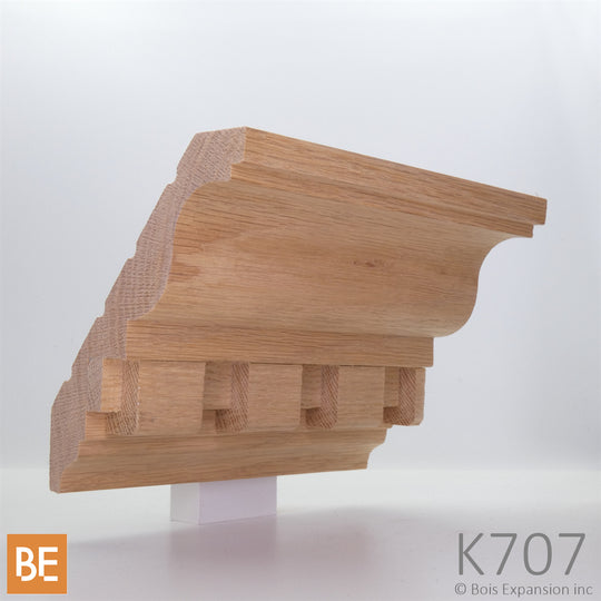 Corniche en bois - K707 Denticules - 27/32" x 5-1/2" - Projection 4-3/8" x 3-15/16"