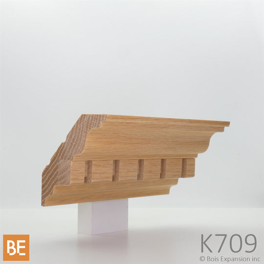 Corniche en bois - K709 Denticules - 3/4" x 3-11/16" - Projection 2-5/8" x 2-9/16"