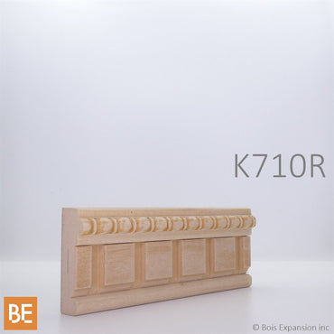 Cimaise en fibre de bois embossé - K710R Carreaux et chapelet - 3/4 x 2-1/8 - MDF | Embossed MDF chair rail - K710R Squares and Rosary - 3/4 x 2-1/8 - Fiberboard
