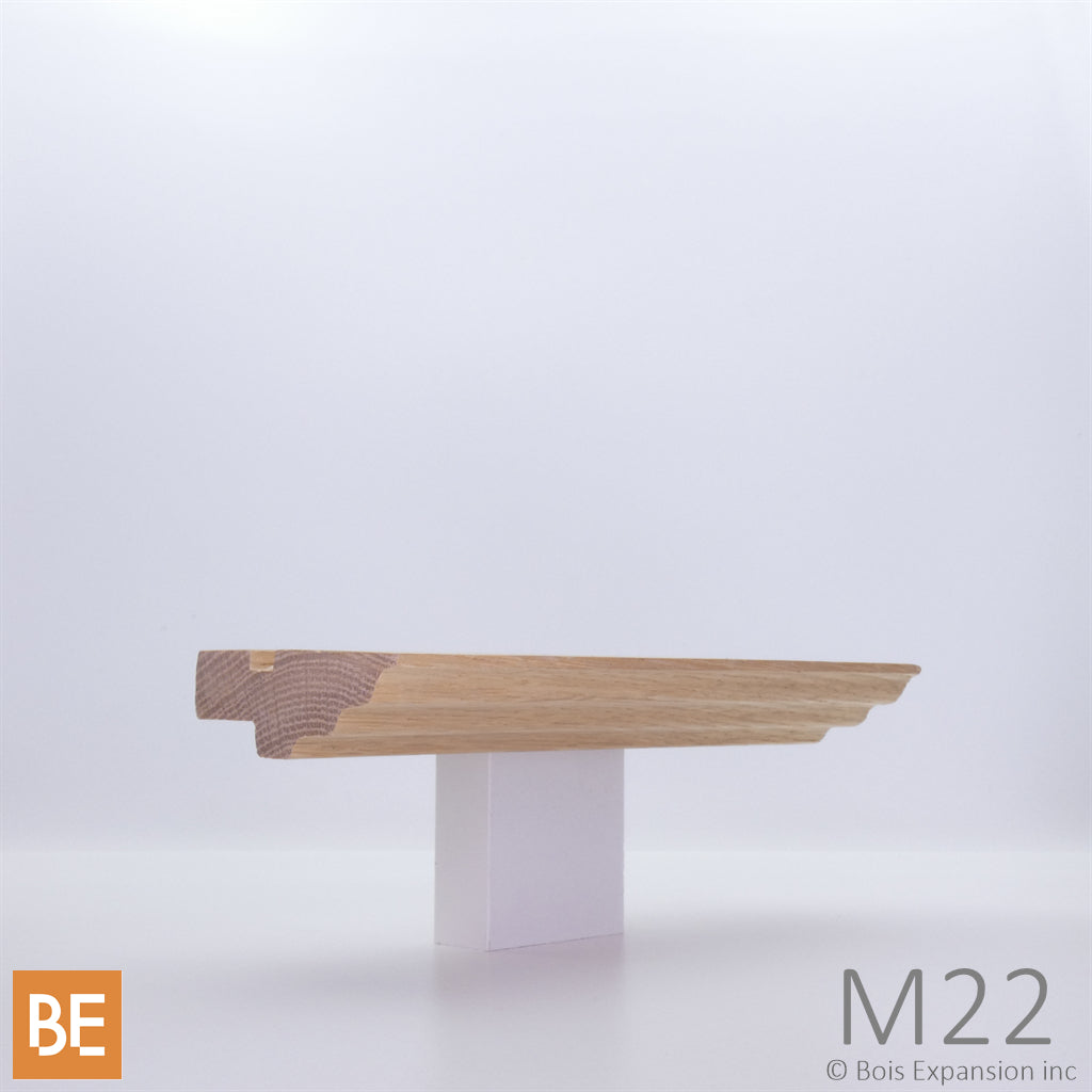 Corniche en bois - M22 Moulure de tête - 3/4 x 2-1/4 - Chêne rouge | Wood cabinet moulding - M22 - 3/4 x 2-1/4 - Red oak