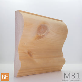 Cimaise en bois - M31 - 1-1/4 x 5-1/2 - Pin blanc noueux | Wood chair rail - M31 - 1-1/4 x 5-1/2 - Knotty white pine