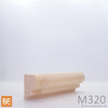 Cimaise en bois - M320 Bullnose - 1-1/4 x 1-5/8 - Pin blanc jointé | Wood chair rail - M320 Bullnose - 1-1/4 x 1-5/8 - Jointed white pine
