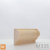 Cimaise en bois - M335 Bullnose - 1-1/4 x 2-1/2 - Pin blanc jointé | Wood chair rail - M335 Bullnose - 1-1/4 x 2-1/2 - Jointed white pine