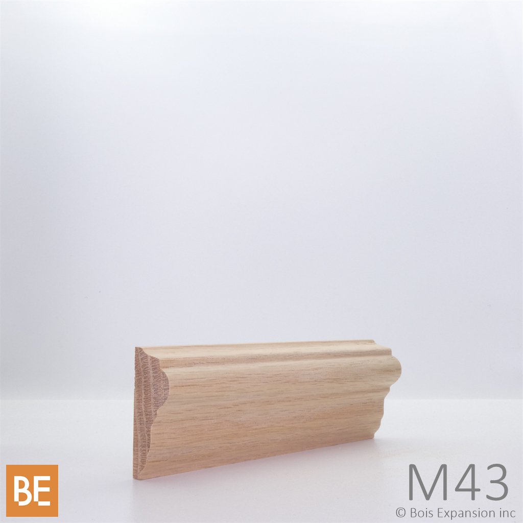 Cimaise en bois - M43 - 3/4 x 1-3/4 - Chêne rouge | Wood chair rail - M43 - 3/4 x 1-3/4 - Red oak