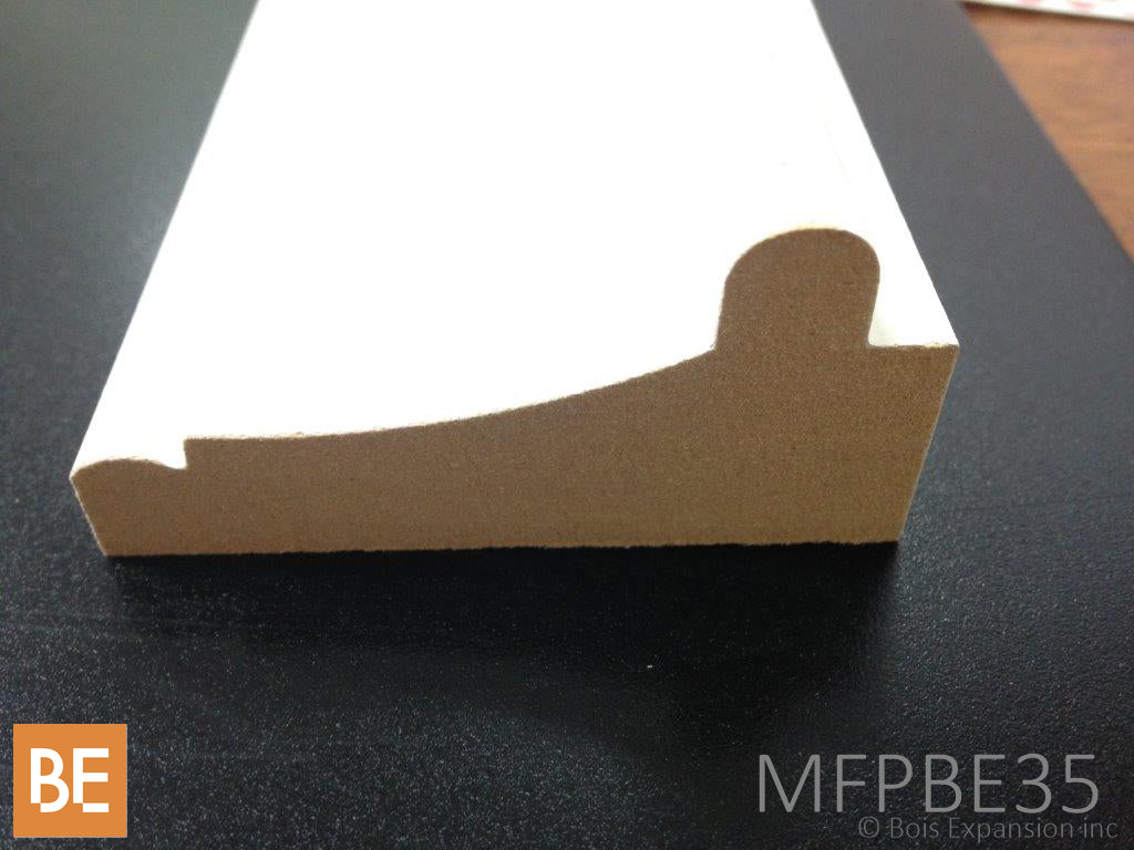 Cimaise en fibre de bois avec apprêt - MFPBE35 - 1-3/16 x 2-1/2 - MDF | Primed MDF chair-rail - MFPBE35 - 1-3/16 x 2-1/2 - Fiberboard