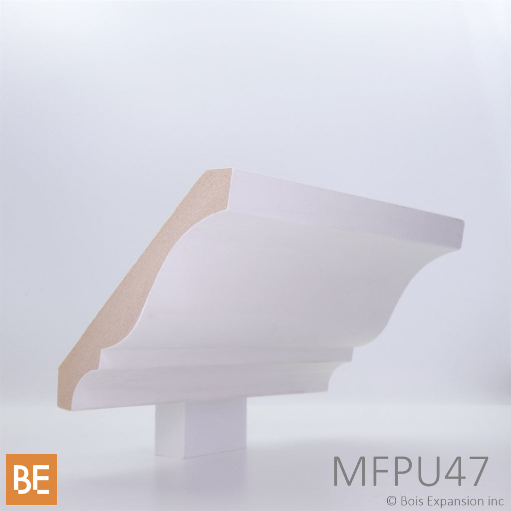 Corniche en fibre de bois avec apprêt - MFPU47 - 5/8 x 4-1/4 - MDF | Primed MDF crown moulding - MFPU47 - 5/8 x 4-1/4 - Fiberboard