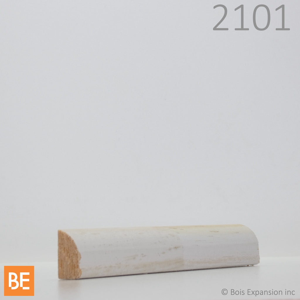 Quart-de-rond en bois - MP21011 - 3/8 x 11/16 - Pin blanc jointé avec apprêt | Wood quarter round - MP21011 - 3/8 x 11/16 - Primed jointed white pine